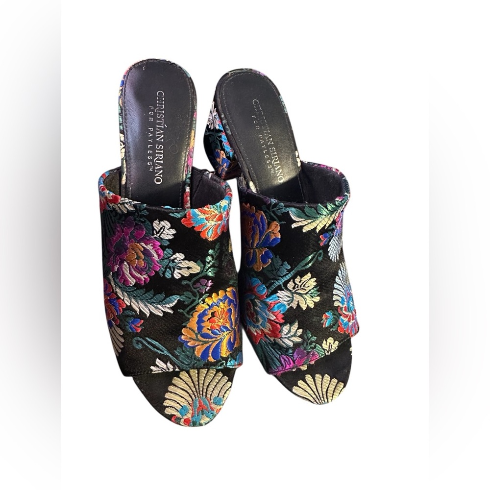 Christian Siriano Multicolor Floral Mules